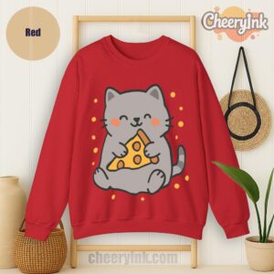 Sweatshirt Cute Cat Pizza