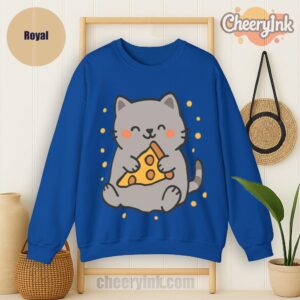 Sweatshirt Cute Cat Pizza