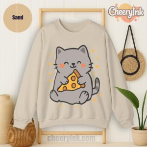 Sweatshirt Cute Cat Pizza