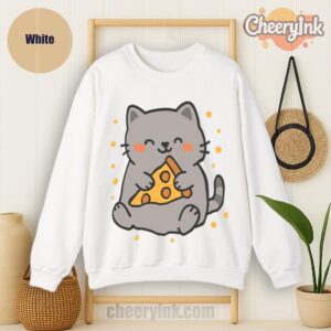 Sweatshirt Cute Cat Pizza