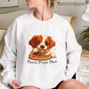 Sweatshirt Cute Spaniel Dog Eating Pizza 12