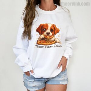 Sweatshirt Cute Spaniel Dog Eating Pizza 3 Sweatshirt