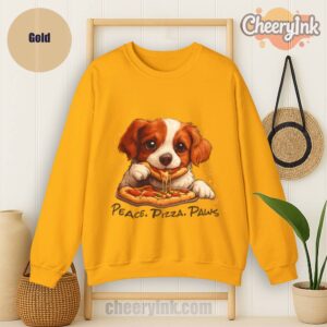 Sweatshirt Cute Spaniel Dog Eating Pizza