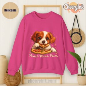 Sweatshirt Cute Spaniel Dog Eating Pizza
