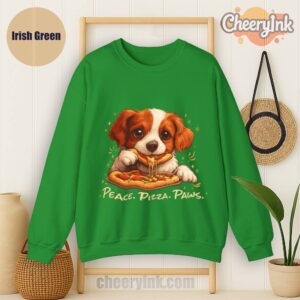 Sweatshirt Cute Spaniel Dog Eating Pizza Irish