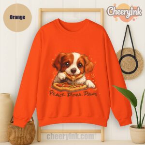Sweatshirt Cute Spaniel Dog Eating Pizza