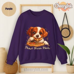 Sweatshirt Cute Spaniel Dog Eating Pizza