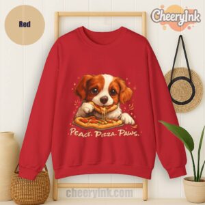 Sweatshirt Cute Spaniel Dog Eating Pizza