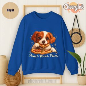 Sweatshirt Cute Spaniel Dog Eating Pizza