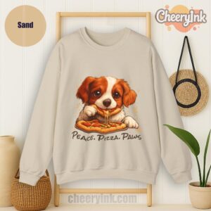 Sweatshirt Cute Spaniel Dog Eating Pizza