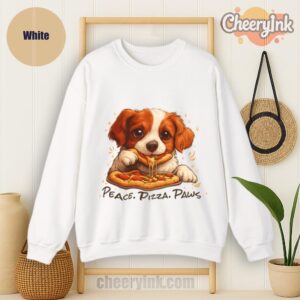 Sweatshirt Cute Spaniel Dog Eating Pizza