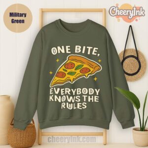 Sweatshirt One Bite Pizza Military