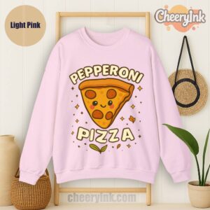 Sweatshirt Pepperoni Pizza Light Pink