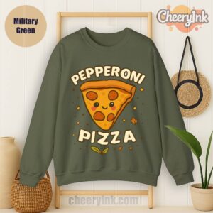 Sweatshirt Pepperoni Pizza Military