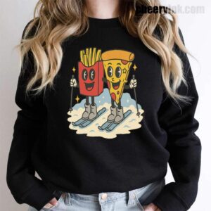 Pizza and French Fries Skiing Sweatshirt