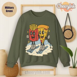 Sweatshirt Pizza French Fry Military