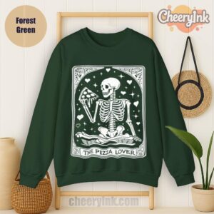Sweatshirt Skeleton Pizza Lover Forest