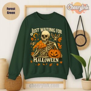 Sweatshirt Skeleton Pizza Lover Halloween Forest