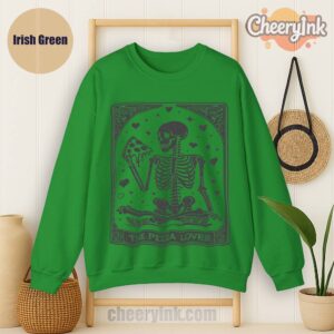 Sweatshirt Skeleton Pizza Lover Irish