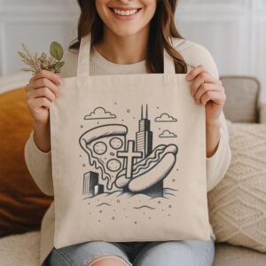 Tote Chicago Icons 14 Natural Tote