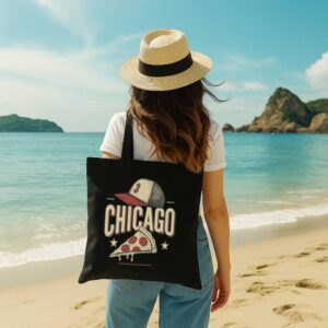 Tote Chicago Pizza Baseball 11 Black