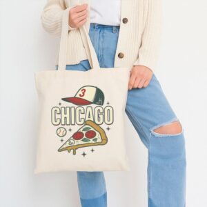 Tote Chicago Pizza Baseball 11 Natural Tote