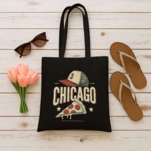 Tote Chicago Pizza Baseball 12 Black