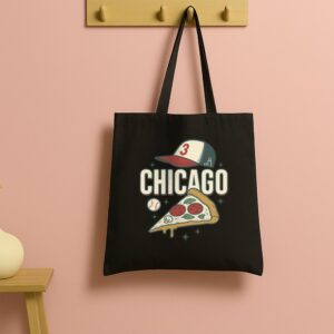 Tote Chicago Pizza Baseball 13 Black Tote