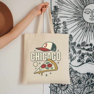 Tote Chicago Pizza Baseball 13 Natural Tote