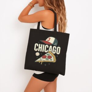 Tote Chicago Pizza Baseball 14 Black Tote