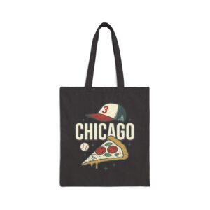 Tote Chicago Pizza Baseball 16 Black Tote