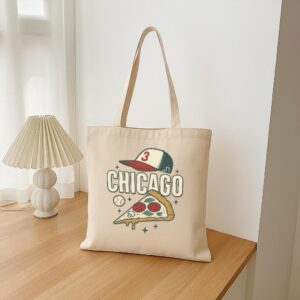 Tote Chicago Pizza Baseball 16 Natural Tote
