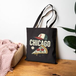 Tote Chicago Pizza Baseball 17 Black Tote