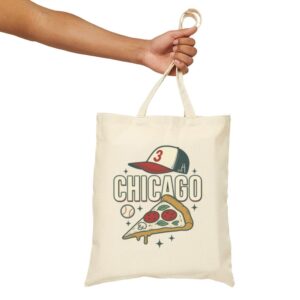 Tote Chicago Pizza Baseball 17 Natural Tote