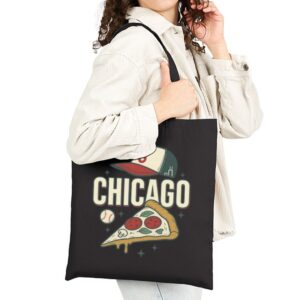 Tote Chicago Pizza Baseball 19 Black Tote