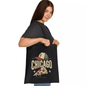 Tote Chicago Pizza Baseball 2 Black
