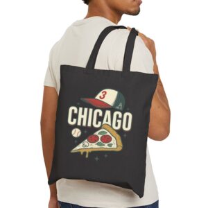 Tote Chicago Pizza Baseball 21 Black Tote