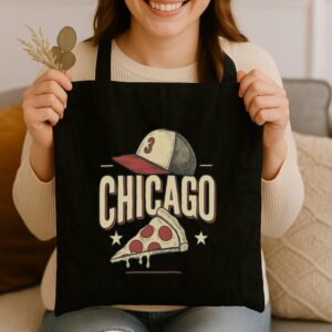 Tote Chicago Pizza Baseball 3 Black