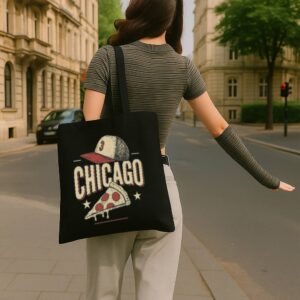 Tote Chicago Pizza Baseball 4 Black