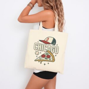 Tote Chicago Pizza Baseball 4 Natural Tote