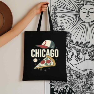 Tote Chicago Pizza Baseball 6 Black Tote
