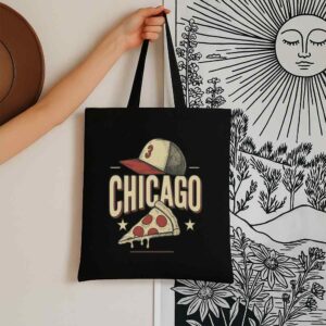 Tote Chicago Pizza Baseball 6 Black