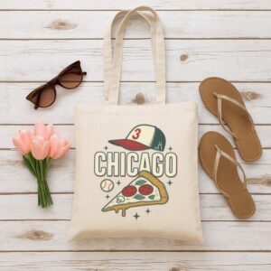 Tote Chicago Pizza Baseball 6 Natural Tote