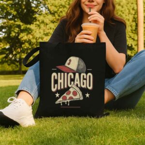 Tote Chicago Pizza Baseball 8 Black
