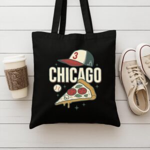 Tote Chicago Pizza Baseball 9 Black Tote
