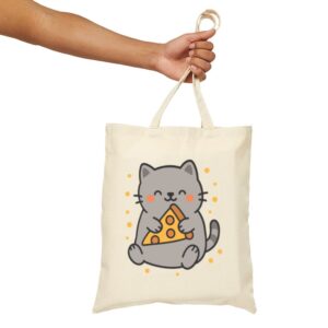 Tote Cute Cat Pizza 17 Natural