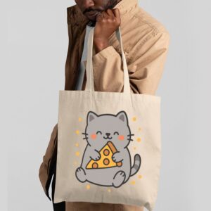 Tote Cute Cat Pizza 2 Natural