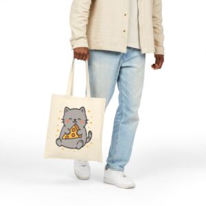 Tote Cute Cat Pizza 20 Natural