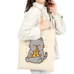 Tote Cute Cat Pizza 21 Natural