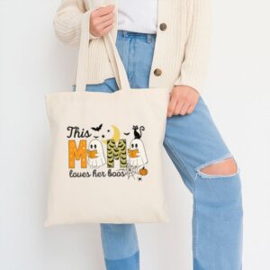 Tote Happy Halloween Mama Boo 11 Natural